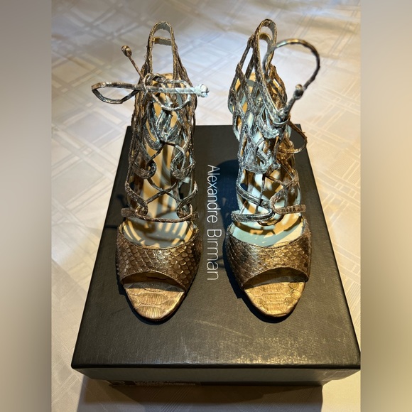 Authentic Alexandre Birman Python Wedge - Picture 4 of 10